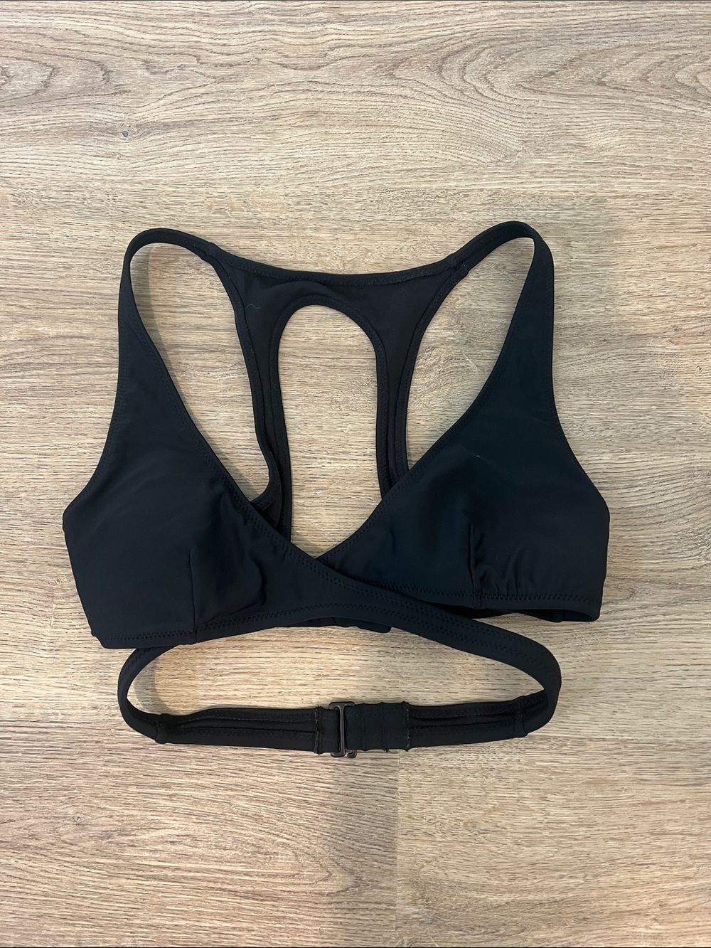 Vanilla/Beach Black Wrap One-Piece Swim